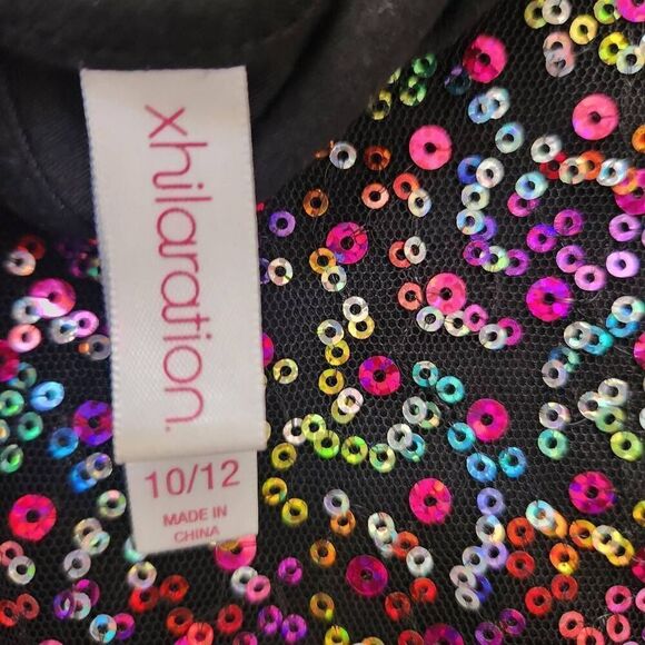 Xhilaration girls large 10-12 sequin sparkle sleeveless dress party twirl pleate - Picture 3 of 4